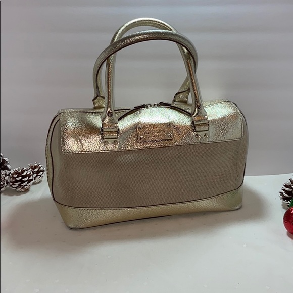 Auth kate spade Leather & Canvas Speedy Purse SALE - Picture 1 of 16